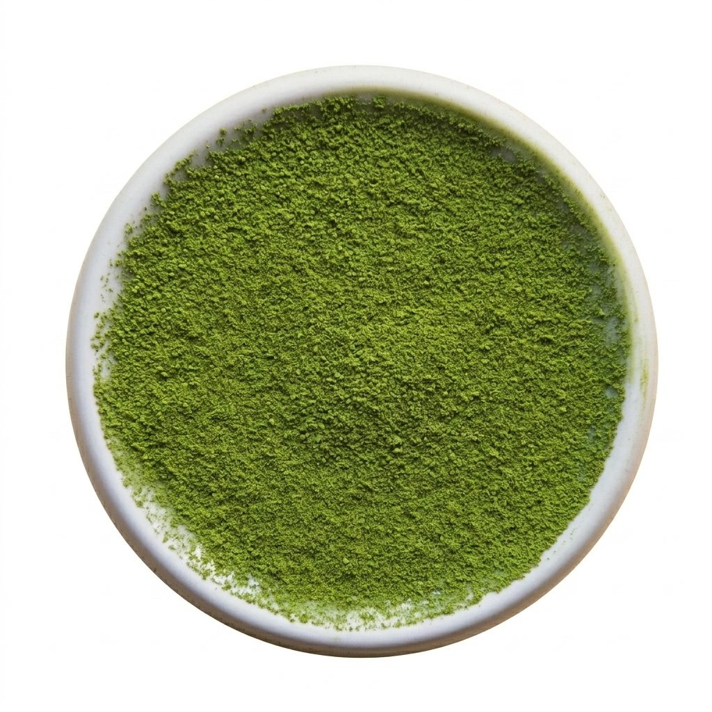 True picture of matcha in the white background for the vibrant green color