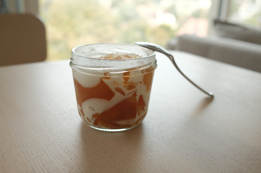 Tea Jelly in a glass container