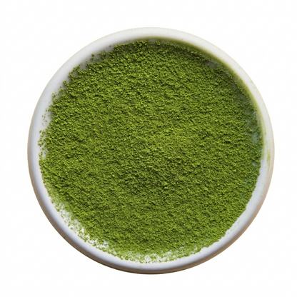 True picture of matcha in the white background for the vibrant green color